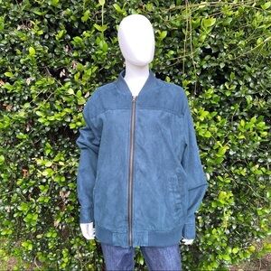 TASSO Elba Vegan Emerald Green Suede Racer Style Men’s Classic Jacket